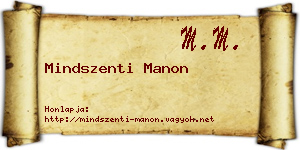 Mindszenti Manon névjegykártya